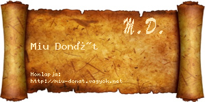 Miu Donát névjegykártya